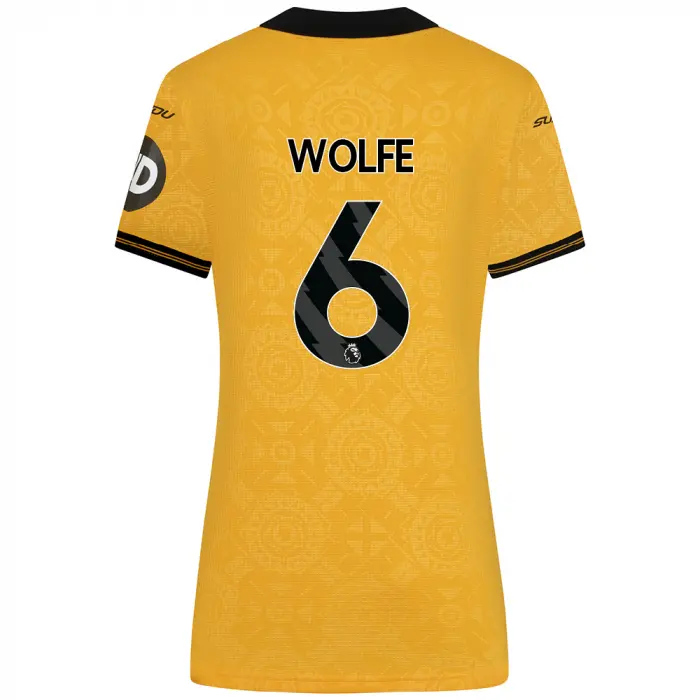Wolves Kits Shop | Official 2025-26 Wolves Pro Home Shirt – Womens WOLFE 6 Wolverhampton Wanderers Apparel